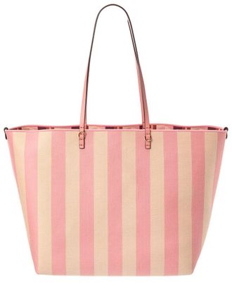 Fendi Fendi Roll Large Canvas & Leather Tote