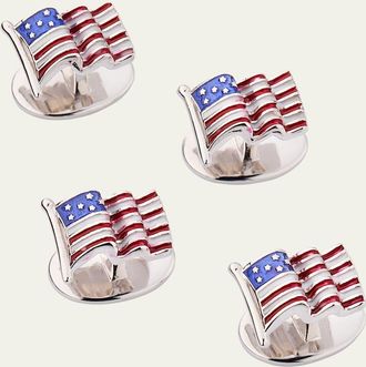 Jan Leslie Mens American Flag Tuxedo Studs
