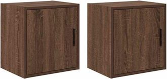 vidaXL Armarios de pared 2 uds para garaje madera marrón roble vidaXL