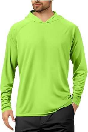 Generic Mens Lightweight Hoodie Sport Long Sleeve T-Shirts UPF 50+ Moisture Wicking Blouse Light Thin Workout Running Gym Tops Sun Protection Hoody Work Shirt