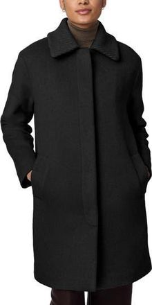 Bernardo Rib Collar Coat in Black at Nordstrom Rack, Size X-Large
