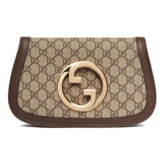 Gucci (WMNS) Gucci Blondie Shoulder Bag Beige Ebony Supreme 699268-K9GSG-8358