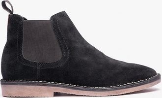 Hush Puppies Mens Hush Puppies SHAUN Mens Suede Chelsea Boots Black - Size: 10
