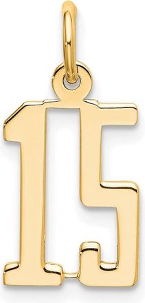 Diamond2Deal 14k Yellow Gold Small Elongated Number Charm Pendant