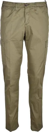 Myths Straight-Leg Cargo Trousers with Button Closures and Subtle Sheen