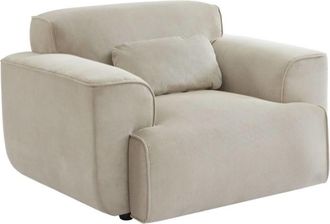 Sweeek Sill&oacute;n de pana con coj&iacute;n, gris beige