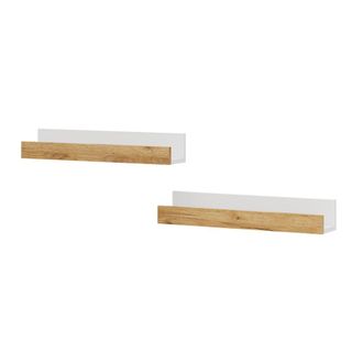 Vicco Estanter&iacute;a De Pared Tomy, Roble Blanco/dorado, 60 X 10 Cm Lote De 2