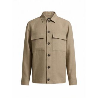 PESERICO Peserico, Light Jackets, male, Brown, Size: 2XL Overshirt