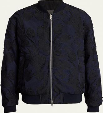 Dries Van Noten Mens Volker Floral-Embroidered Bomber Jacket
