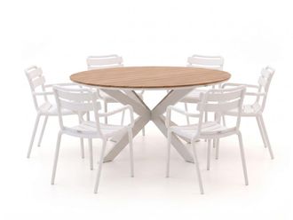 Forza Furniture Forza Vico/Fidenza &oslash;149cm dining tuinset 7-delig stapelbaar