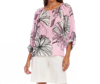 Karen Kane Blouson Sleeve Top In Print