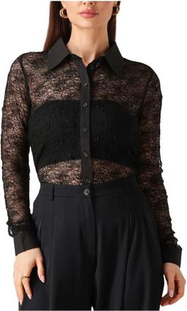 MY ESSENTIAL WARDROBE Ritamw Shirt - Dames - Overhemden - Zwart - S - Wol - Overhemden
