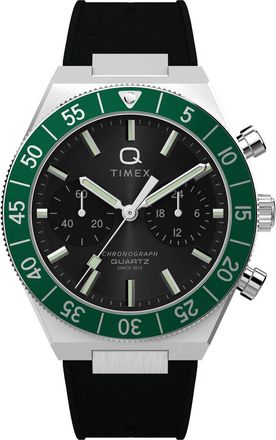 Timex Q Continental Mens Black Watch TW2Y56100 Silicone - One Size