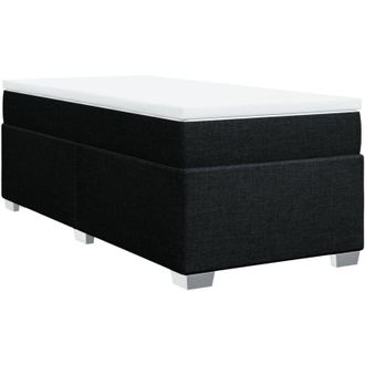 vidaXL Vidaxl - Cama Box Spring Con Colch&oacute;n Tela Negro 100x200 Cm