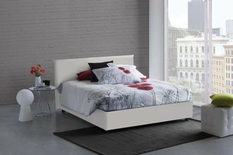 Talamo Italia Talamo Italia - Cama Matrimonial Aurelia, Cama Contenedor Con Tapizado En Ecopiel, 100% Made In Italy, Apertura Frontal, Con Colch&oacute;n Cm 140x190 Inclui