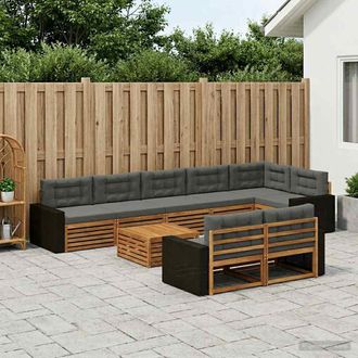 vidaXL Vidaxl Set Di Divani Da Esterno 9 Pz