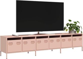 vidaXL Vidaxl - Mueble Para Tv Acero Laminado En Fr&iacute;o Rosa 202x39x43,5 Cm