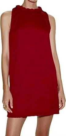 Naked Zebra Neckline Accent Mini Shift Dress In Red