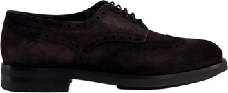 Santoni Schoenen, Heren, Grijs, 43 1/2 EU, Leer, Emil Gex Veterschoen