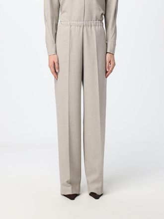 Fabiana Filippi High-Waisted Wool Blend Palazzo Trousers with Jewel Detail
