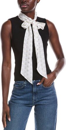 Derek Lam Calista Mixed Media Tie Neck Sweater