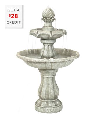 Sunnydaze 2-Tier Solar Powered Water Fountain with $28 Credit