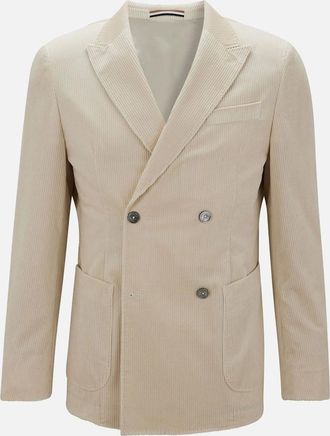 HUGO BOSS Mens T-Heston-DB Blazer Jacket - White - Size: Regular/38