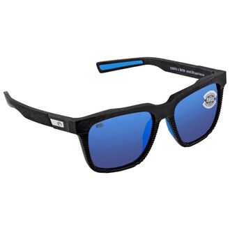 Costa Pescador Blue Mirror Polarized Glass Square Mens Sunglasses 6S9029 902901 55