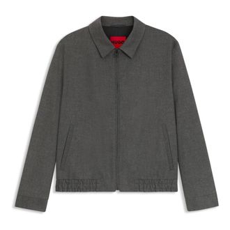 HUGO BOSS Hugo, Light Jackets, male, Gray, Size: 2XL Hellys241F1X Jacket