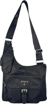 Prada Pre-owned Cross Body Bags, female, Black, Size: ONE SIZE Pre-owned Vintage Shoulder Bag