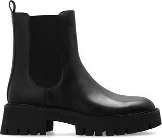 Michael Kors Leren enkellaarsjes Asher - Dames - Chelseaboots - Zwart - 37 1/2 EU - Leer - Schoenen