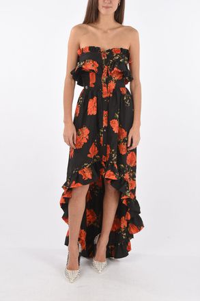 Philipp Plein COUTURE vestito senza spalline APPEAL stampa floreale in seta scollo a cuore Philipp Plein
