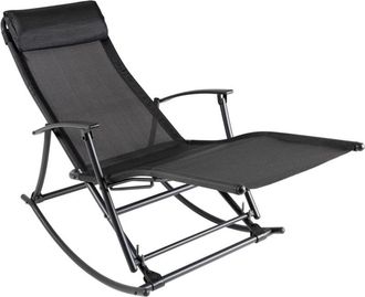 vidaXL Vidaxl - Silla mecedora de jardín acero y textilene negro