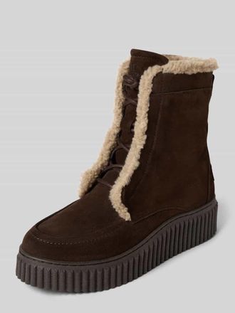 Marc O'Polo Stiefeletten aus reinem Rindsvelours in Dunkelbraun, Größe 36