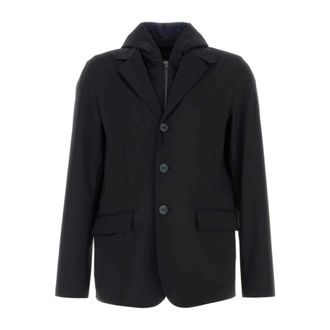Herno Blazers, male, Black, Size: S Blazer in Lightweight Diagonal