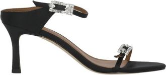Kurt Geiger Strass Double Buckle Heeled Mule - Dames - Muiltjes - Zwart - 38 1/2 EU - Leer - Schoenen