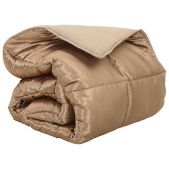 vidaXL Edred&oacute;n De Invierno Dorado 135 X 200 Cm Sat&eacute;n Y Microfibra Vidaxl