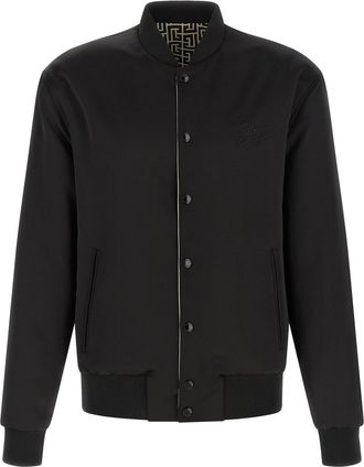 Balmain Mens Black Polyamide Bomber Clothing