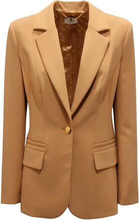 Elisabetta Franchi Tp 00346E2 Jas + Broek - Dames - Blazers - Beige - L - Leer - Jassen