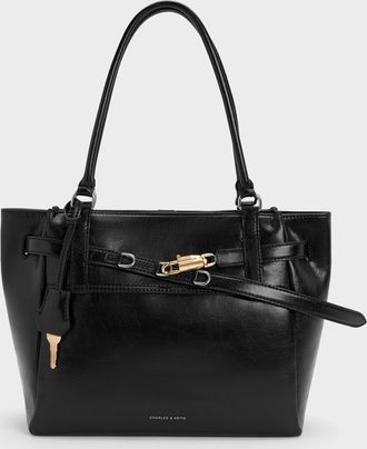 Charles & Keith Delfina Belted Tote Bag