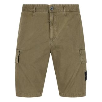 Stone Island Casual Shorts, male, Green, Size: W32 Shorts