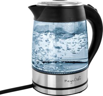 MegaChef 1.8Lt. Glass Body and Stainless Steel Electric Tea Kettle in Grey at Nordstrom