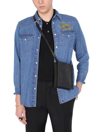 Alexander McQueen Embroidered Logo Shirt - Blue