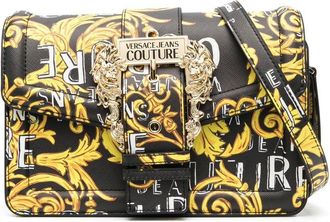 Versace Jeans Couture Barocco-print buckle-detail crossbody bag - women - Polyester/Polyurethane Resin/Polyester - One Size - Black