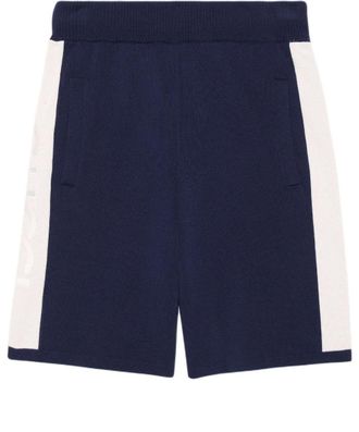 Gucci Cotton Knit Shorts Blue Ivory 770782-XKDOM-4492