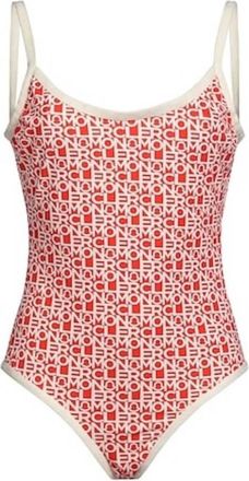 Moncler Logo Print Swimsuit, Size Medium