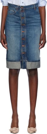 スカート VICTORIA BECKHAM NAVY BLUE SKIRT IN WOOL BLEND Victoria Beckham Navy blue skirt in wool blend | TheDoubleF