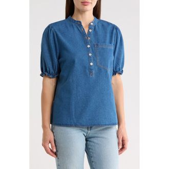 Forgotten Grace Short Sleeve Denim Shirt at Nordstrom Rack, Size X-Large