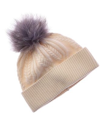 Amicale Cashmere Winding Cable Cuff Wool & Cashmere-Blend Hat