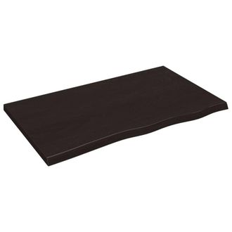 Berkfield Home Table Top Dark Grey 100x60x(2-4) cm Treated Solid Wood Oak in Dark Brown